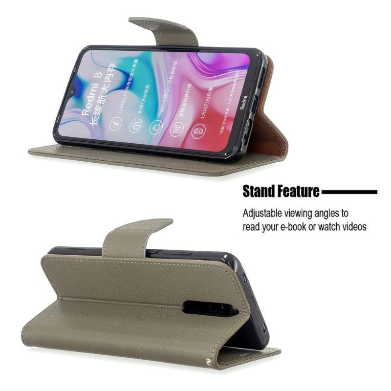 Cover voor Xiaomi Redmi Note 8 Folio-hoesje Folio Met Generfd Leereffect