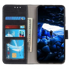 Folio-hoesje voor Samsung Galaxy M13 Croco-look Stiksels