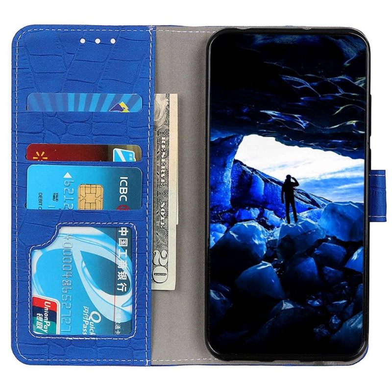 Folio-hoesje voor Samsung Galaxy M13 Croco-look Stiksels