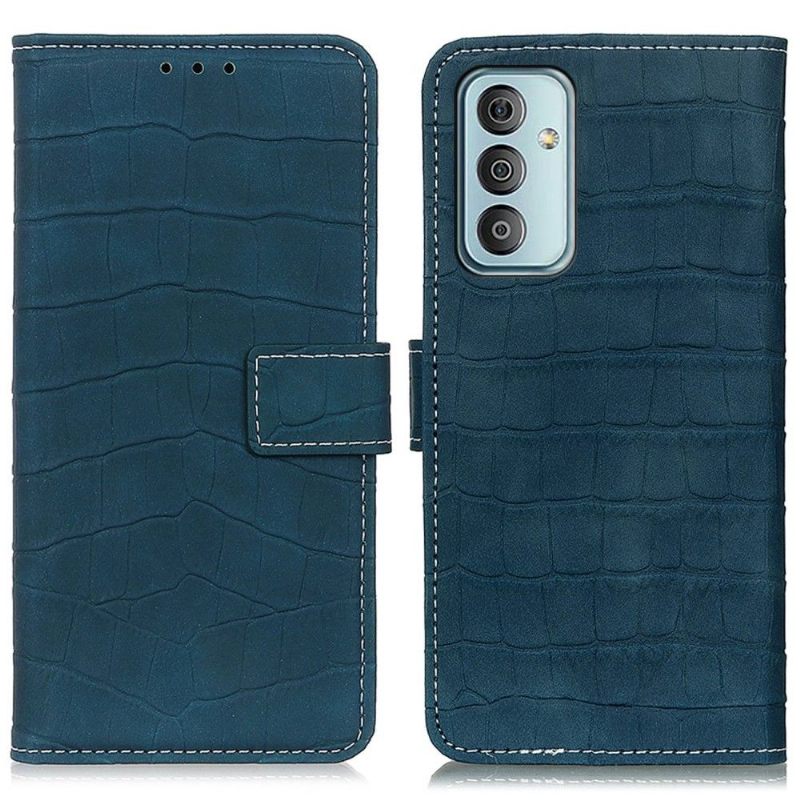 Folio-hoesje voor Samsung Galaxy M13 Croco-look Stiksels