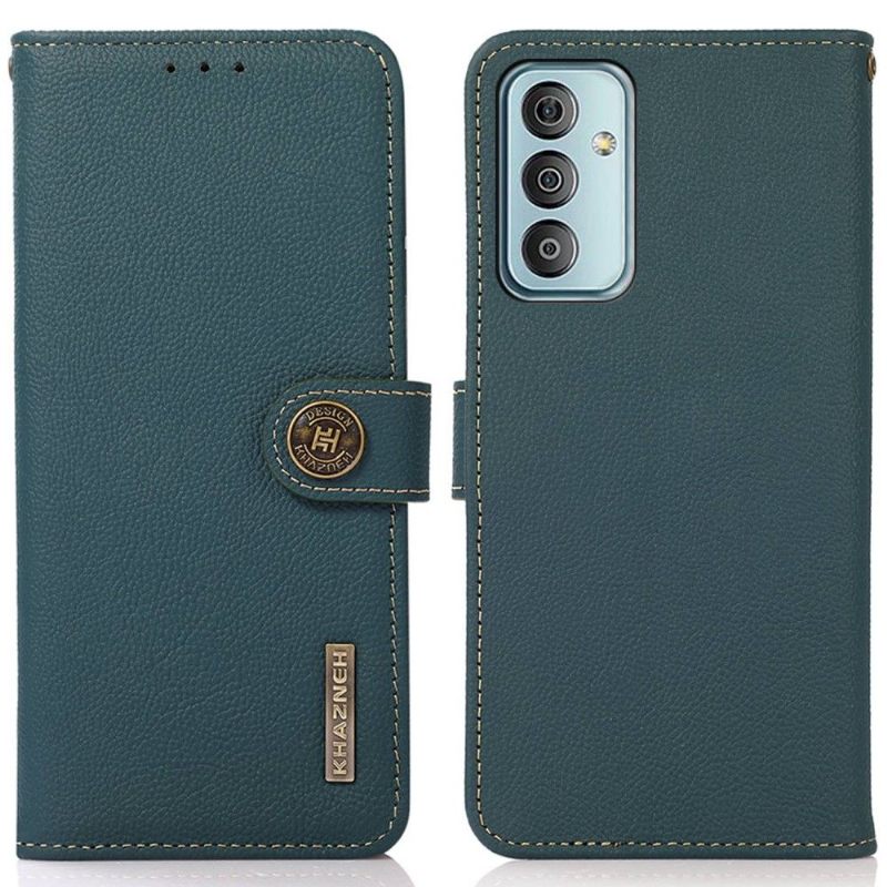 Folio-hoesje voor Samsung Galaxy M13 Khazneh Klassiek Leer