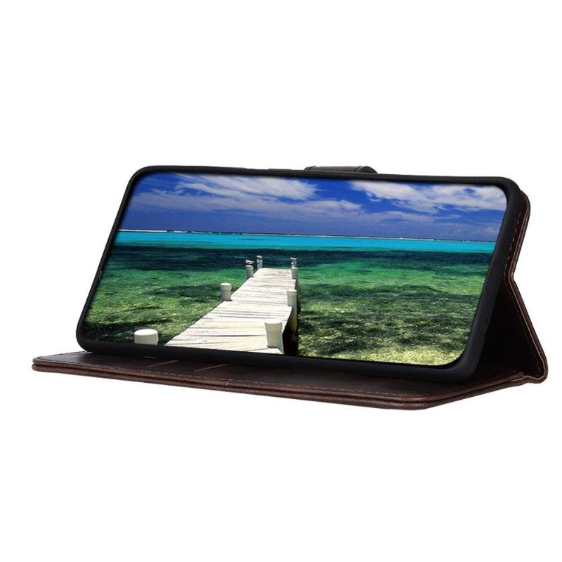 Folio-hoesje voor Samsung Galaxy M13 Khazneh Leereffect Melodie