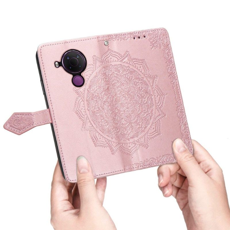 Folio-hoesje voor Nokia 3.4 / Nokia 5.4 Anti-fall Mandala-reliëf Kunstleer Retro
