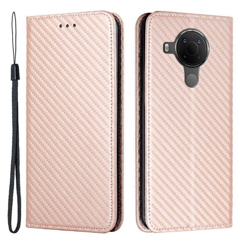 Folio-hoesje voor Nokia 3.4 / Nokia 5.4 Koolstofvezel