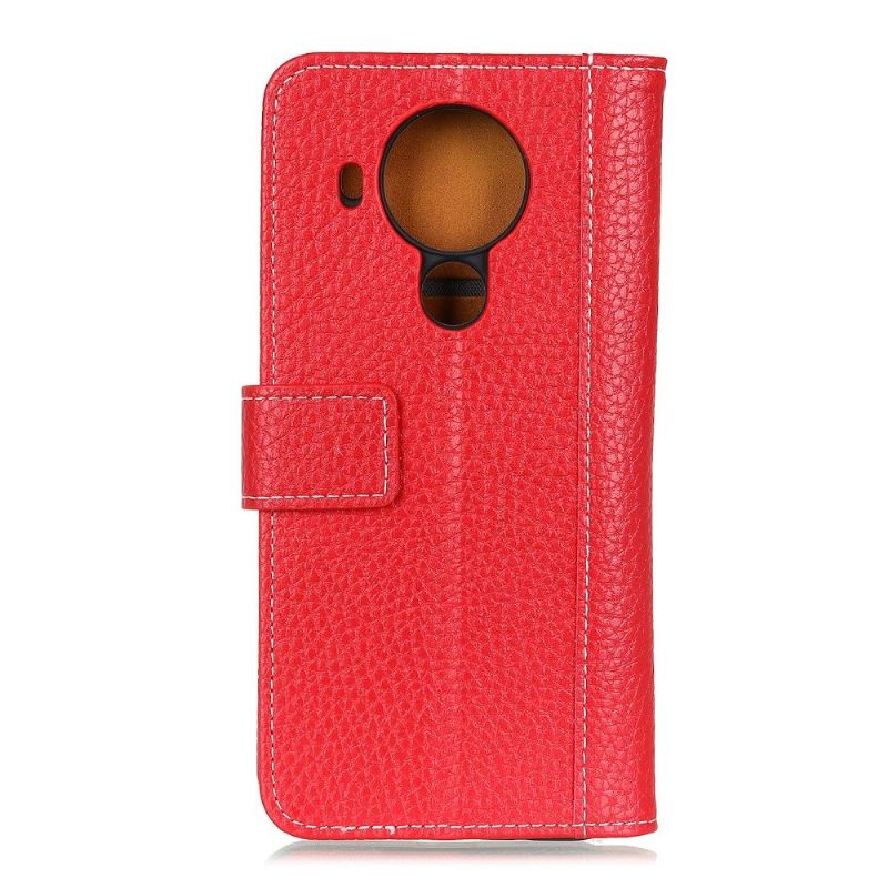 Folio-hoesje voor Nokia 3.4 / Nokia 5.4 Naden Met Generfd Leereffect