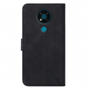 Leren Hoesje voor Nokia 3.4 / Nokia 5.4 Geometrisch Ontwerp Met Riem