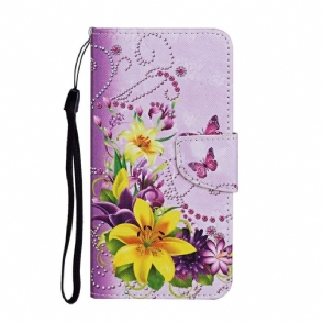 Folio-hoesje voor Samsung Galaxy A54 5G Meesterlijke Vlinders Met Lanyard
