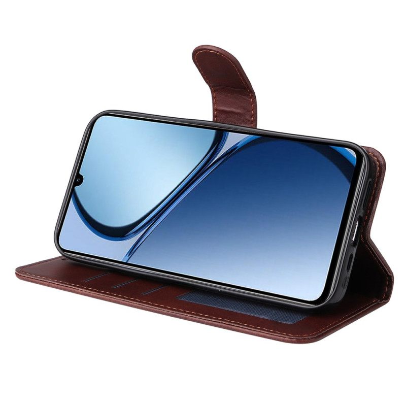 Folio-hoesje Realme C63 Telefoonhoesje Effen Leer-effect