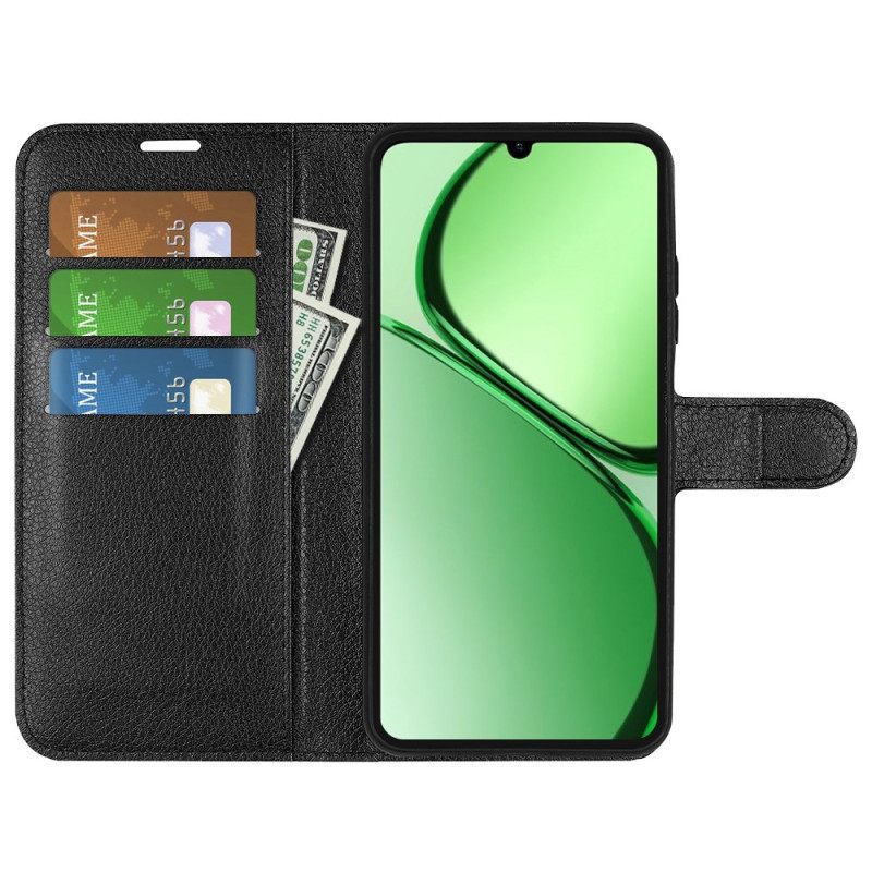 Folio-hoesje Realme C63 Telefoonhoesje Klassiek Lychee Kunstleer