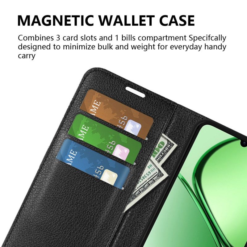 Folio-hoesje Realme C63 Telefoonhoesje Klassiek Lychee Kunstleer