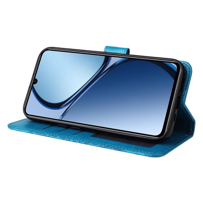 Leren Hoesje Realme C63 Zonnebloempatroon Bescherming Hoesje