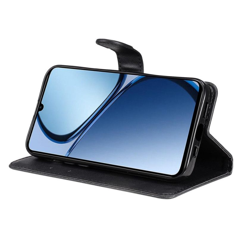 Leren Hoesje Voor Realme C63 Effen Imitatieleer