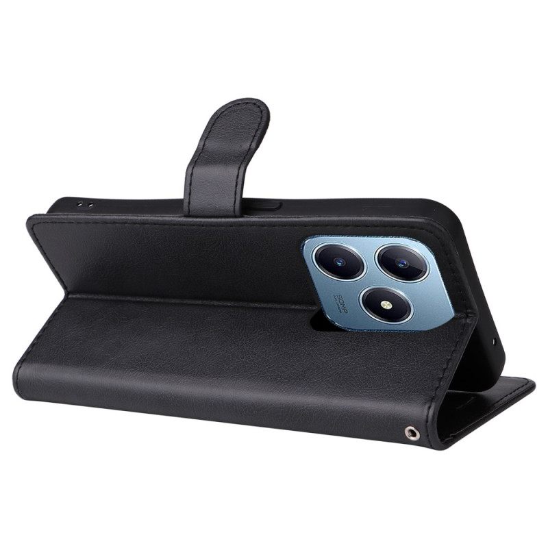 Leren Hoesje Voor Realme C63 Effen Imitatieleer