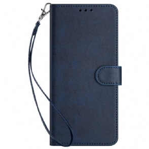 Leren Hoesje Voor Realme C63 Mat Effect Met Bandje