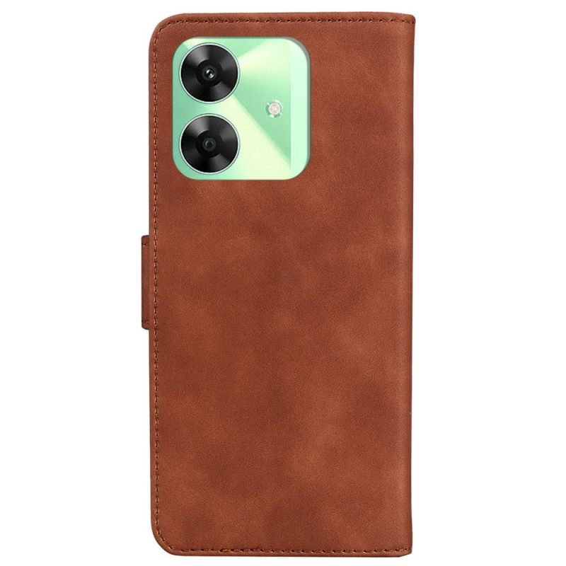 Leren Hoesje Voor Realme C63 Suède-effect