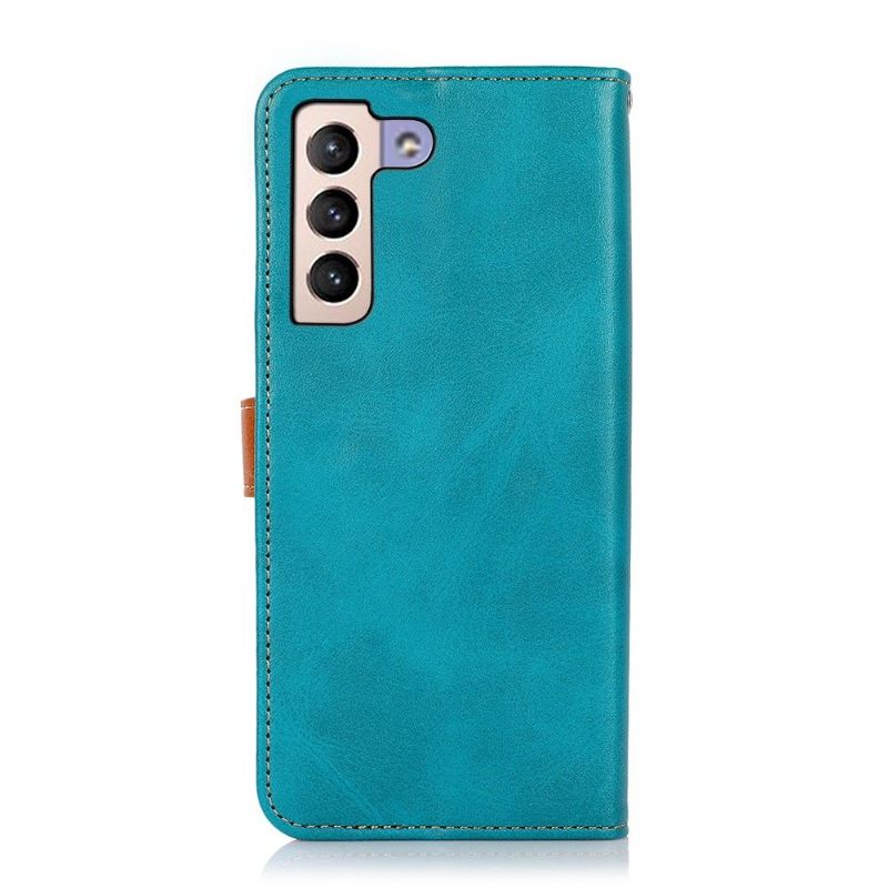 Folio-hoesje voor Samsung Galaxy S22 Plus 5G Anti-fall Khazneh Tweekleurig Kunstleer