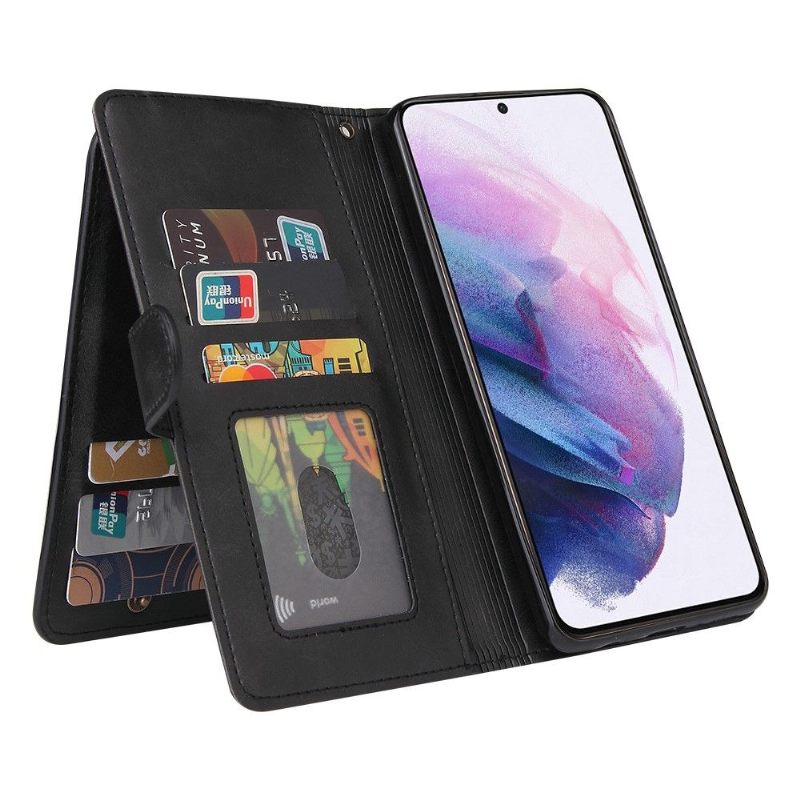 Folio-hoesje voor Samsung Galaxy S22 Plus 5G Ondersteuningsfunctie Voor Meerdere Opslag