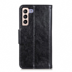 Folio-hoesje voor Samsung Galaxy S22 Plus 5G Verouderde Lederen Stijl