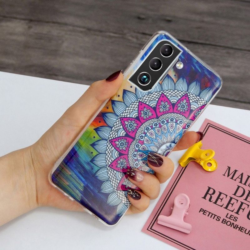 Hoesje voor Samsung Galaxy S22 Plus 5G Lichtgevende Kleurrijke Mandala
