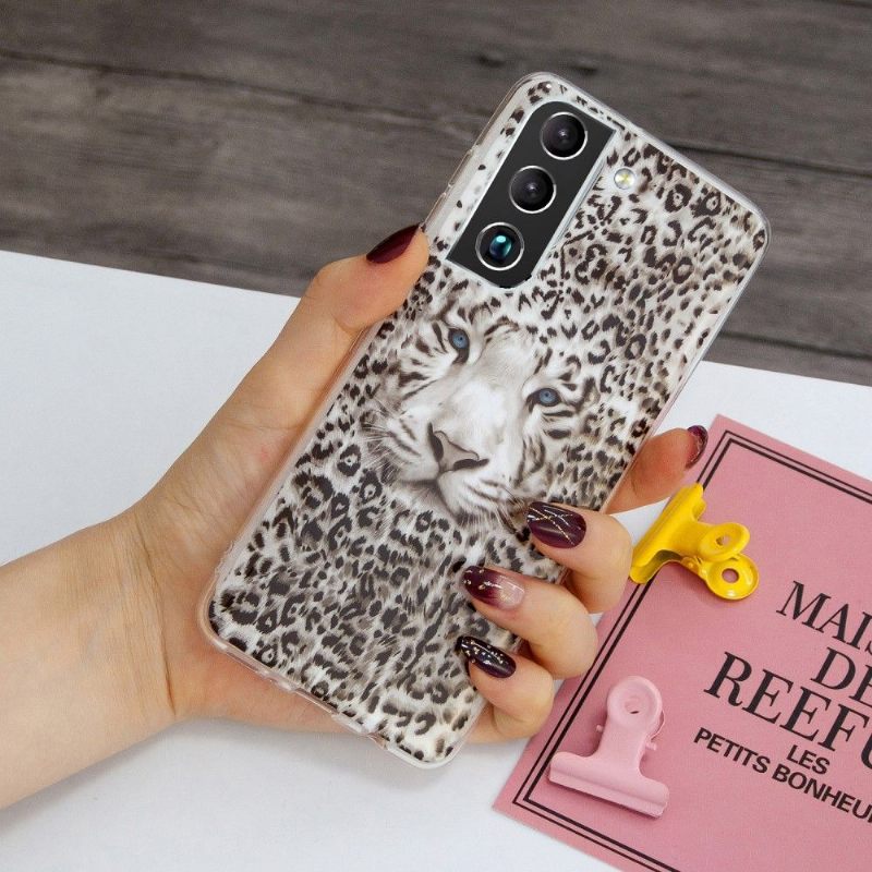 Hoesje voor Samsung Galaxy S22 Plus 5G Lichtgevende Sneeuwluipaard