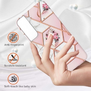 Hoesje voor Samsung Galaxy S22 Plus 5G Marmer En Bloemenkroon