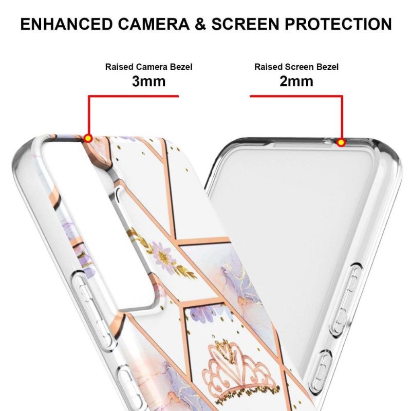 Hoesje voor Samsung Galaxy S22 Plus 5G Marmer En Kroon