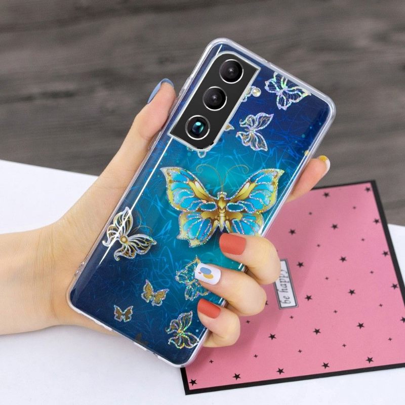 Hoesje voor Samsung Galaxy S22 Plus 5G Siliconen Vlinders