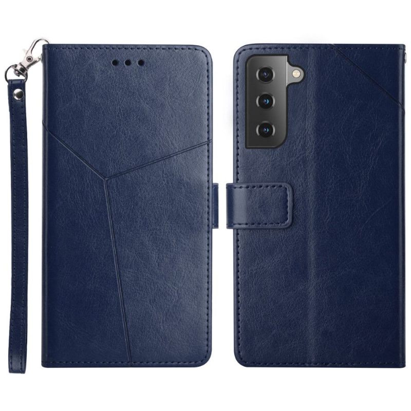 Leren Hoesje voor Samsung Galaxy S22 Plus 5G Y-lijnen Leereffect