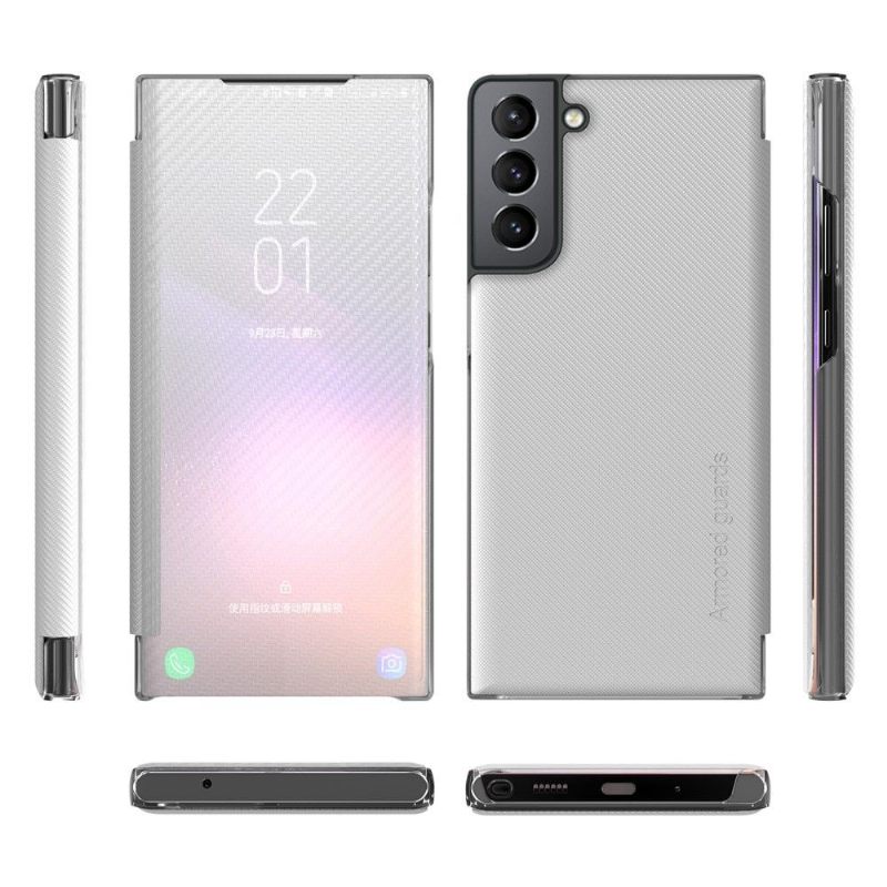 Telefoonhoesje voor Samsung Galaxy S22 Plus 5G Folio-hoesje Koolstofvezel