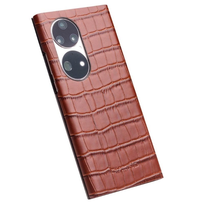 Flip Case voor Huawei P50 Pro Folio-hoesje Leren Venster Met Kroko-effect