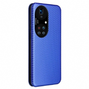 Flip Case voor Huawei P50 Pro Kunstleer Van Koolstofvezel