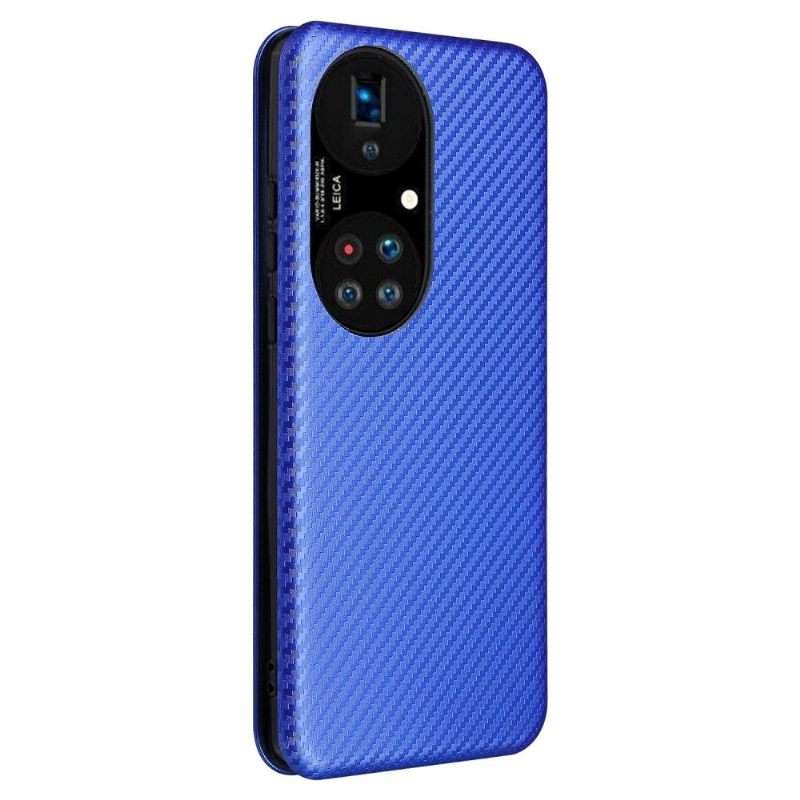 Flip Case voor Huawei P50 Pro Kunstleer Van Koolstofvezel