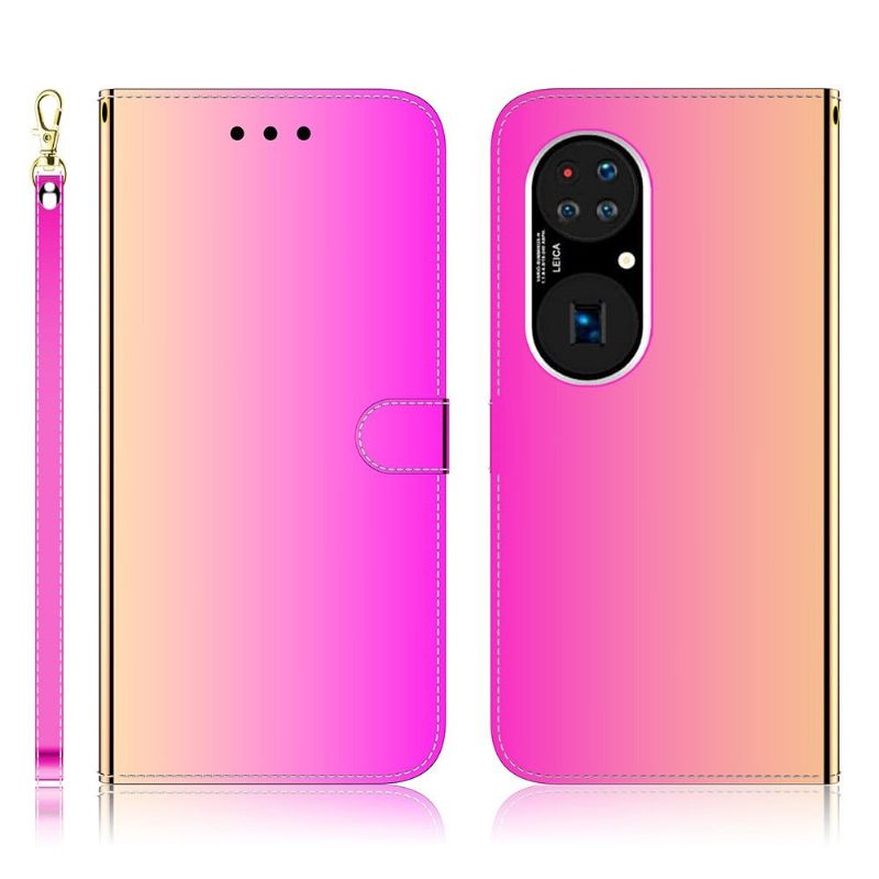 Folio-hoesje voor Huawei P50 Pro Anti-fall Spiegeleffect Van Kunstleer