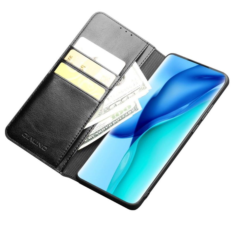 Folio-hoesje voor Huawei P50 Pro Handgemaakt Echt Leer