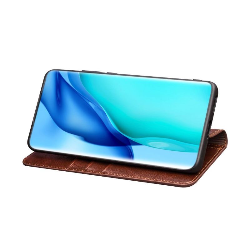 Folio-hoesje voor Huawei P50 Pro Handgemaakt Echt Leer