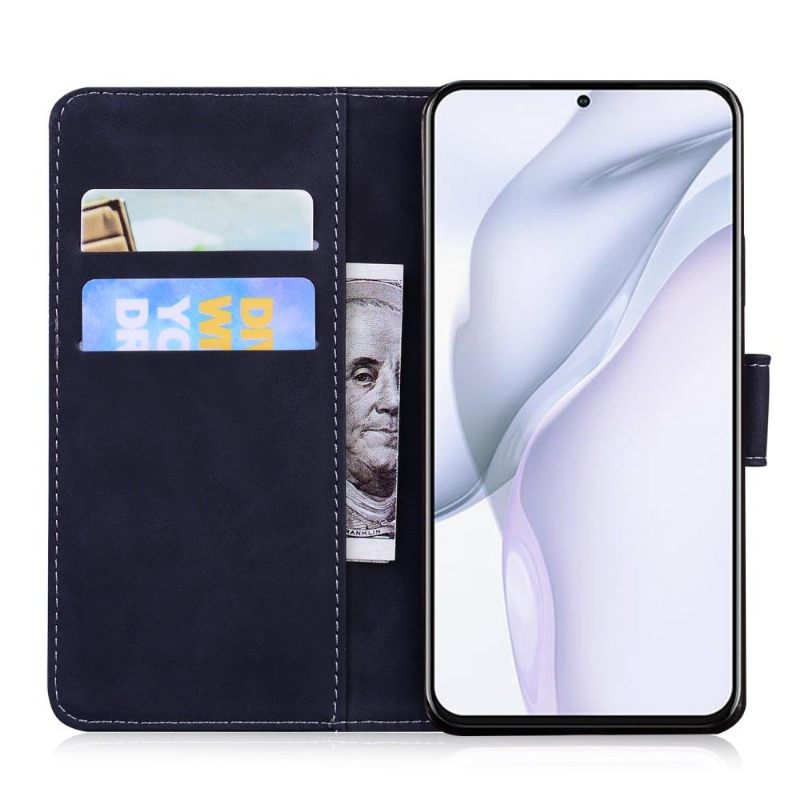 Folio-hoesje voor Huawei P50 Pro Tijger Met Reliëf