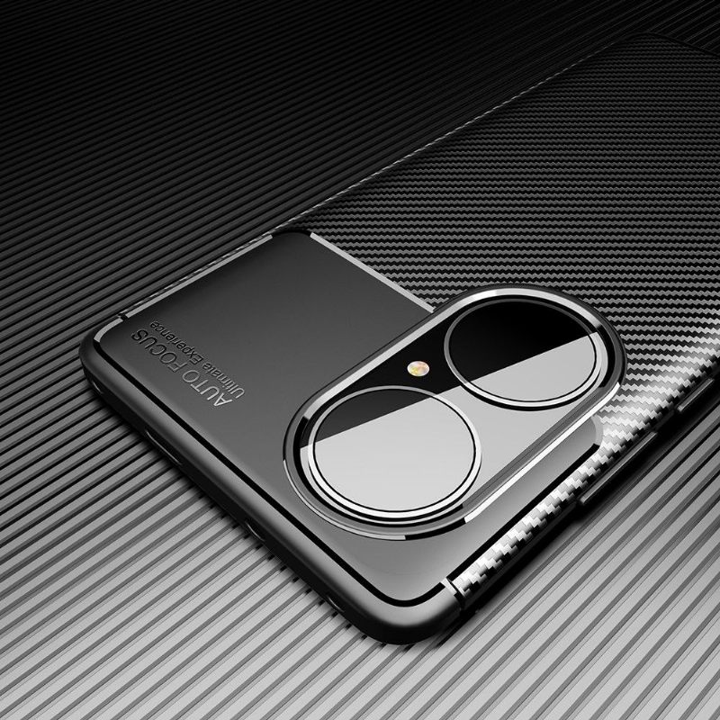 Hoesje voor Huawei P50 Pro Koolstofvezelstijl