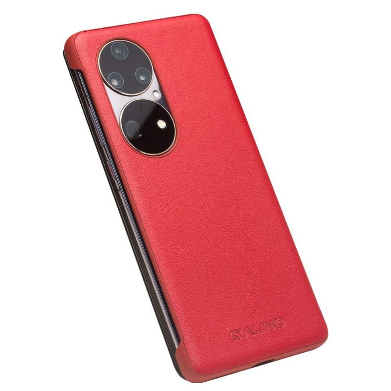 Leren Hoesje voor Huawei P50 Pro Bescherming Folio-hoesje Leren Raam