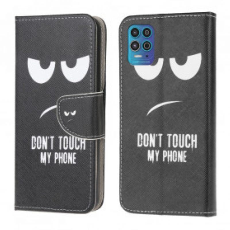 Leren Hoesje voor Moto G100 Raak Mijn Telefoon Niet Aan