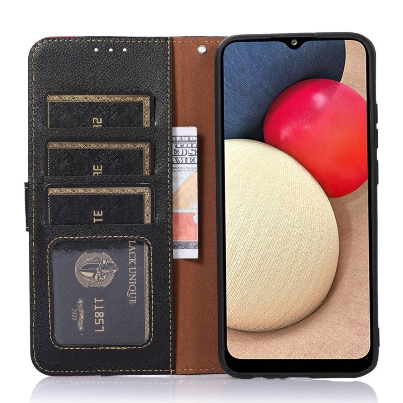 Flip Case Leren Asus Zenfone 10 Tweekleurige Lychee Textuur Khazneh