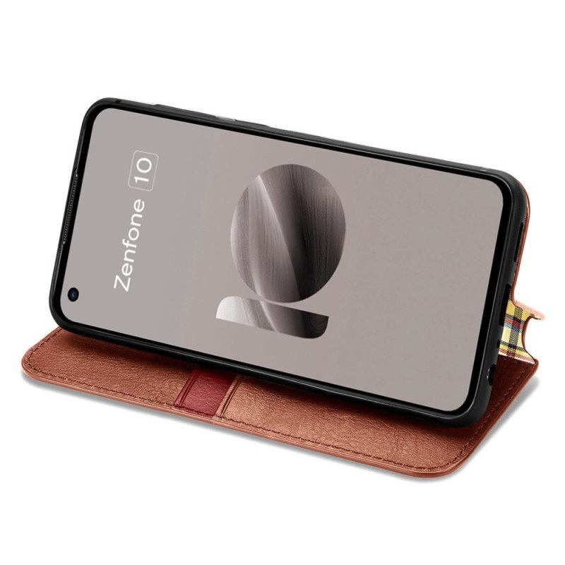 Folio-hoesje Voor Asus Zenfone 10 Suède-effect Met Rand