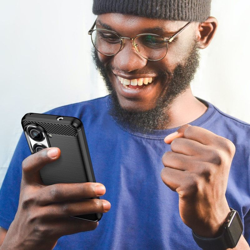 Hoesje Asus Zenfone 10 Geborsteld Koolstofvezel Bescherming Hoesje