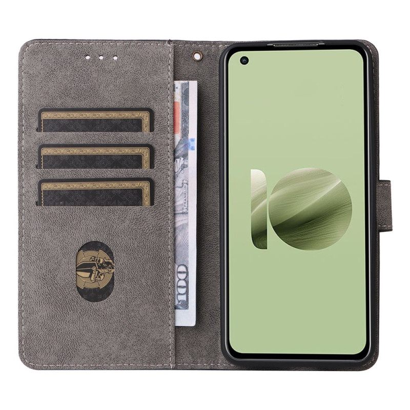 Leren Hoesje Asus Zenfone 10 Rfid Suède-effect Bescherming Hoesje