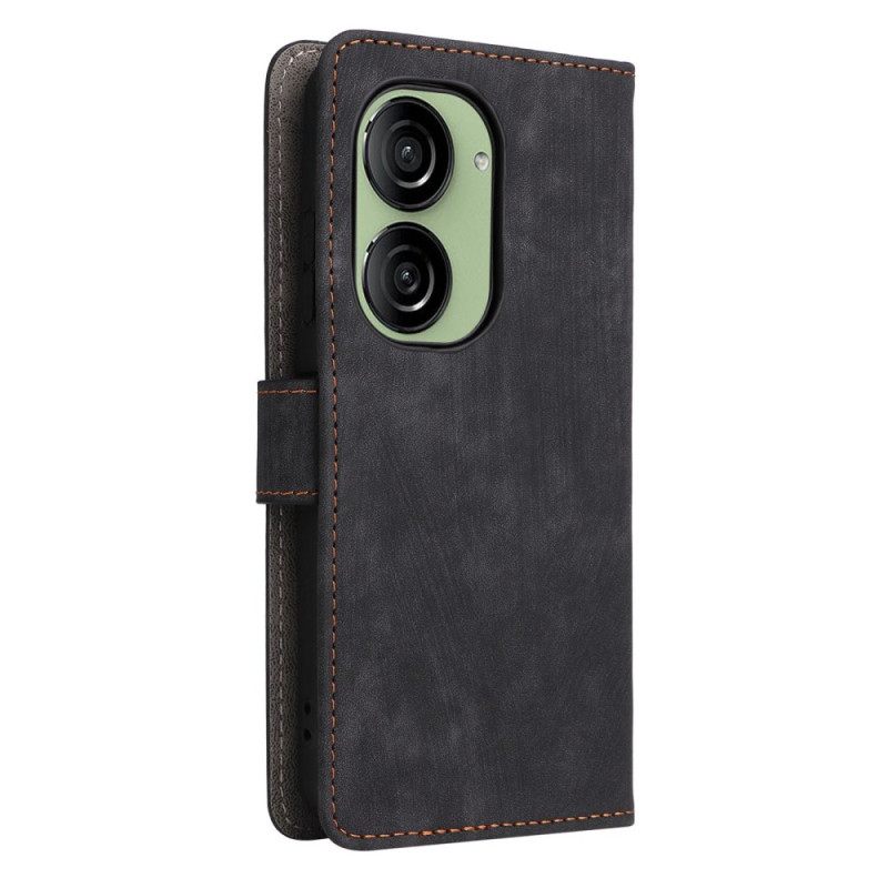 Leren Hoesje Asus Zenfone 10 Rfid Suède-effect Bescherming Hoesje