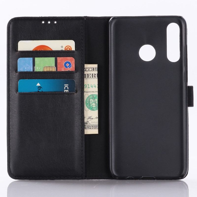 Cover voor Huawei P40 Lite E Folio-hoesje Retro Ledereffect - Zwart