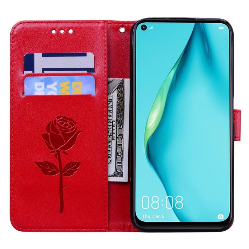 Folio-hoesje voor Huawei P40 Lite E Roos Reliëf