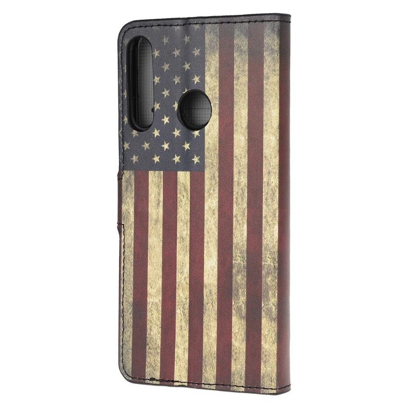 Folio-hoesje voor Huawei P40 Lite E Vintage Amerikaanse Vlag