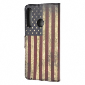 Folio-hoesje voor Huawei P40 Lite E Vintage Amerikaanse Vlag