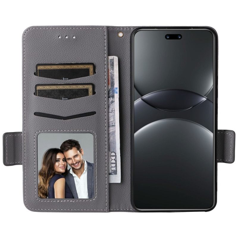 Bescherming Hoesje Huawei Nova 13 Pro Lychee Imitatieleren Bandje