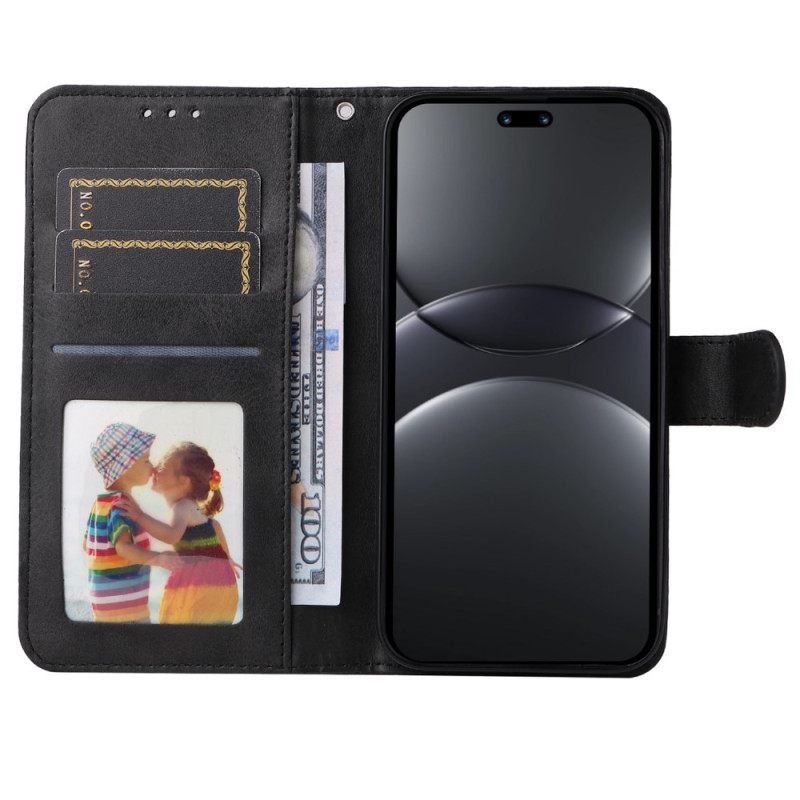 Leren Hoesje Huawei Nova 13 Pro Bandje Met Leer-effect Bescherming Hoesje